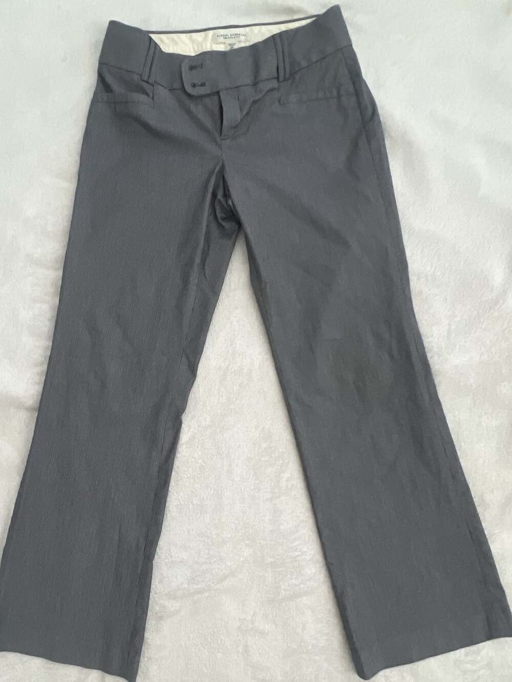 Banana Republic The Sloan Fit Stretch Petite Gray Pinstripe Pants Size 2P